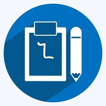 Icon Notepad. suitable for Web Interface symbol. long shadow style. simple de Stock Illustration