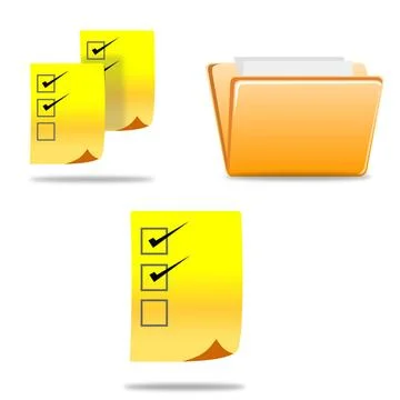 Icon Notes Illustration of icon notes single multiple paper yellow and fol... 스톡 사진