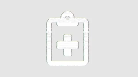 Icon notes medical is distorted. Glitch. Noise, chromatic aberration, geometric Video stock 303745738