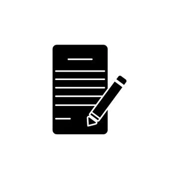 Icon of notes (sheet and pen). vector illustration Stock Illustration