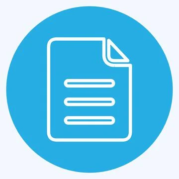 Icon Notes. suitable for Mobile Apps symbol. blue eyes style. simple design e Illustrazione stock