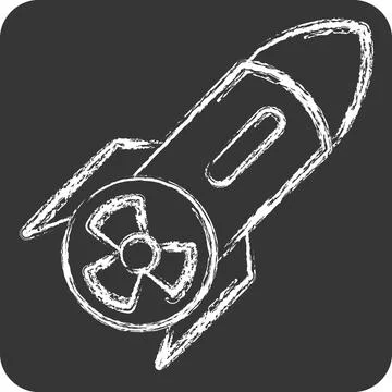 Icon Nuclear Label. related to Nuclear symbol. chalk Style. simple design e.. Stock Illustration