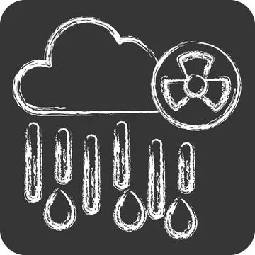 Icon Nuclear Rain. related to Nuclear symbol. chalk Style. simple design ed.. Stock Illustration