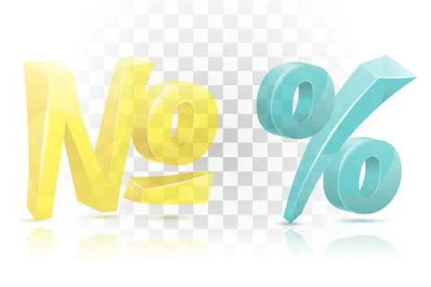 Icon number and percentage mark sign graphic elements for design vector illus 스톡 일러스트