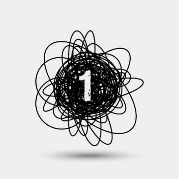Icon with number isolated on gray background Stock Illustration