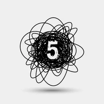 Icon with number isolated on gray background Stock Illustration