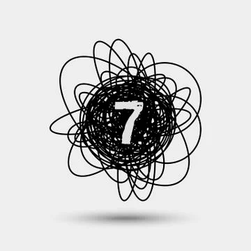 Icon with number isolated on gray background Stock Illustration