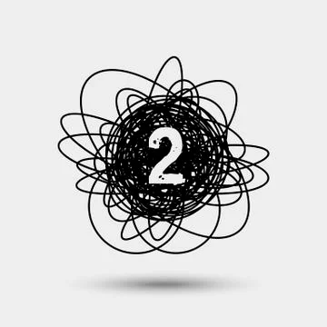 Icon with number isolated on gray background Illustrazione stock