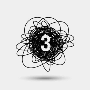 Icon with number isolated on gray background Stock Illustration