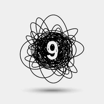 Icon with number isolated on gray background イラスト素材
