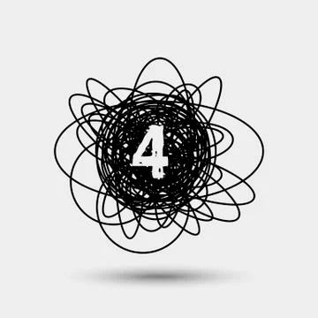 Icon with number isolated on gray background Stock Illustration