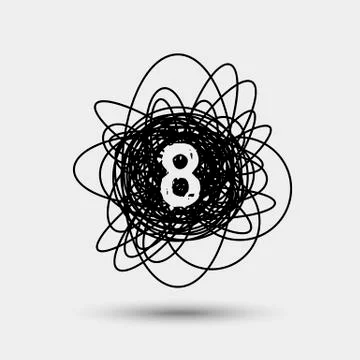 Icon with number isolated on gray background Stock Illustration