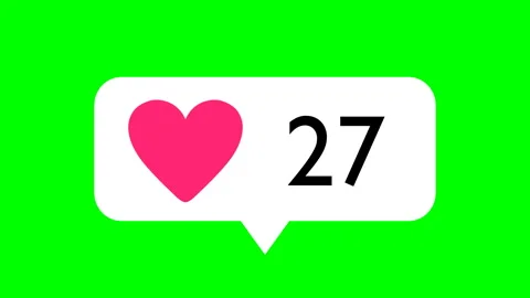 Like icon with numbers counter on green background Stock Footage 146039223