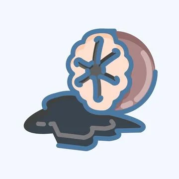 Icon Nutmeg. suitable for Nuts symbol. doodle style. simple design editable.  Stock Illustration