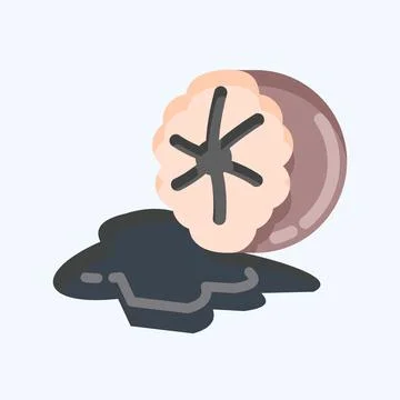 Icon Nutmeg. suitable for Nuts symbol. flat style. simple design editable. de Stock Illustration