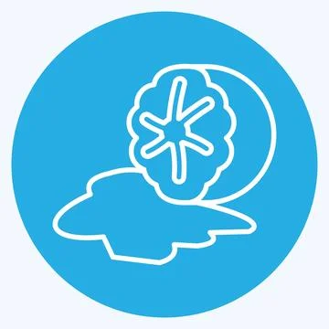 Icon Nutmeg. suitable for Nuts symbol. blue eyes style. simple design editabl Stock Illustration