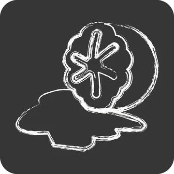 Icon Nutmeg. suitable for Nuts symbol. chalk Style. simple design editable... Stock Illustration