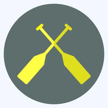 Icon Oars - Flat Style - Simple illustration,Editable stroke Stock Illustration