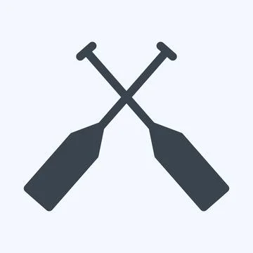 Icon Oars - Glyph Style - Simple illustration,Editable stroke Stock Illustration