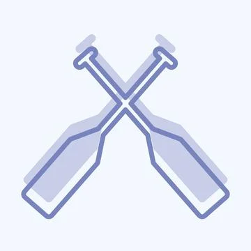 Icon Oars - Two Tone Style - Simple illustration,Editable stroke Stock Illustration