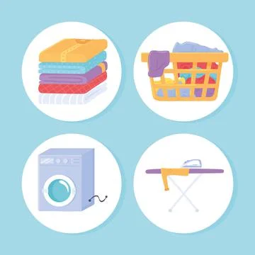 Icon objects of laundry Stock Illustration