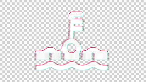 Icon oil temp is distorted. Glitch. Noise, chromatic aberration, geometric Stock Illustration