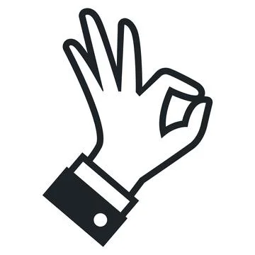 Icon ok hand gesture. Stock Illustration