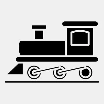 Icon old train. Transportation elements. Icons in glyph style. Good for pri.. Illustrazione stock
