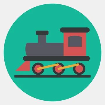 Icon old train. Transportation elements. Icons in color mate style. Good fo.. 스톡 일러스트