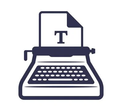 Icon old typewriter for printing text. Stock Illustration