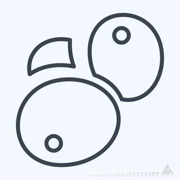 Icon Olive - Line Style Stock Illustration
