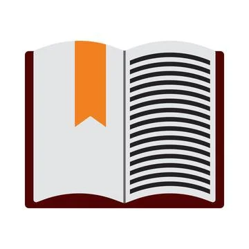 Icon Of Open Book With Bookmark Stock Illustration