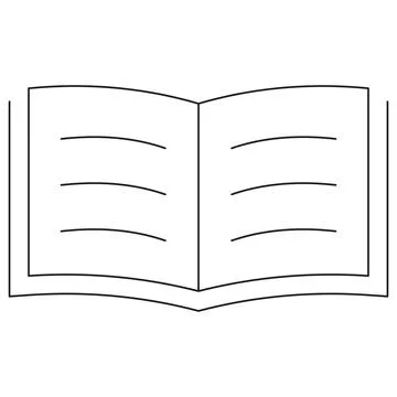 Icon of an open book, representing reading, education, learning, literature Stock Illustration