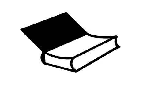 Icon. An open book on the table. Illustrazione stock