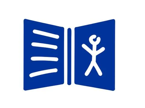 Icon. Opened school notebook. Stock Illustration