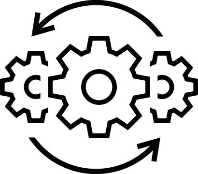 The icon of operation as a concept of implementation Stock Photos