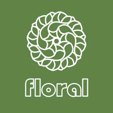 Icon or logo design with abstract contour flower Stock Illustration