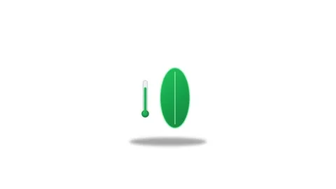 Icon or Object motion  heatwave thermometer leaf Stock-Footage 346183076