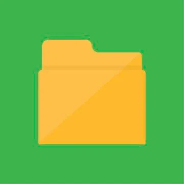 Icon orange folder on green background. Flat vector illustration EPS 10 Stock Illustration