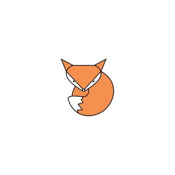 Icon of orange fox. Vector illustration eps 10 Stock Illustration