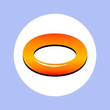 Icon orange rubber ring in circle Stock Illustration