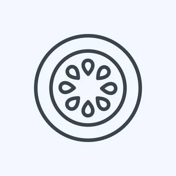 Icon Orange Slice. suitable for Spa symbol. line style. simple design editabl 库存插图