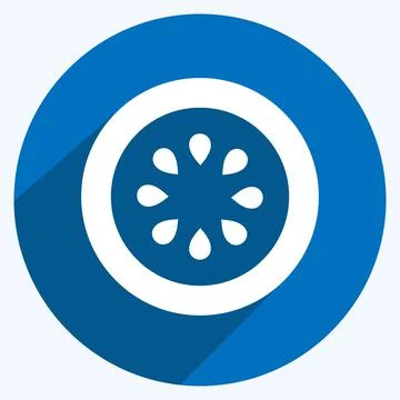 Icon Orange Slice. suitable for Spa symbol. long shadow style. simple design  스톡 일러스트