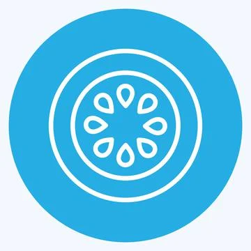 Icon Orange Slice. suitable for Spa symbol. blue eyes style. simple design ed Stock Illustration