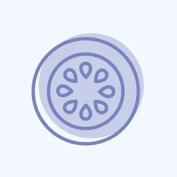Icon Orange Slice. suitable for Spa symbol. two tone style. simple design edi 库存插图