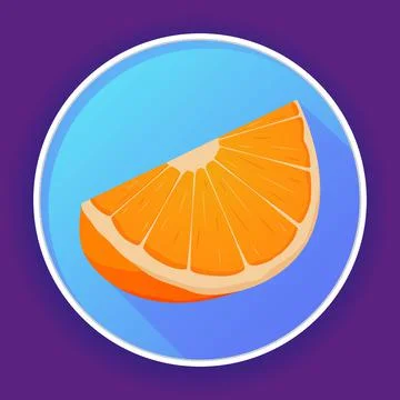 Icon with an orange slice. Tropical fruit. Stock Illustration