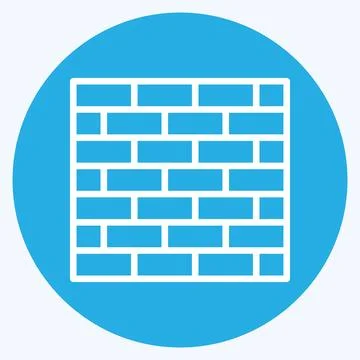 Icon Outer Wall. related to Building Material symbol. blue eyes style. simp.. Stock Illustration