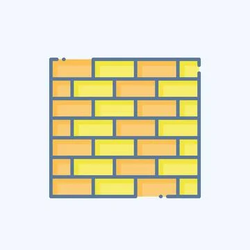 Icon Outer Wall. related to Building Material symbol. doodle style. simple .. Stock Illustration