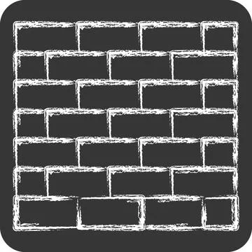 Icon Outer Wall. related to Building Material symbol. chalk Style. simple d.. Ilustración de archivo