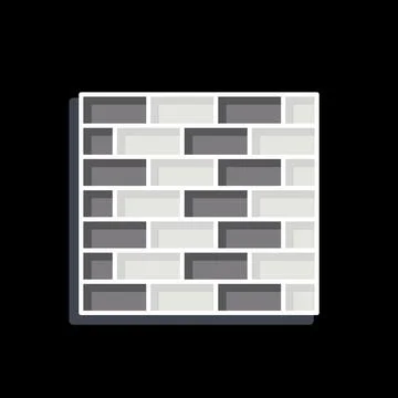Icon Outer Wall. related to Building Material symbol. glossy style. simple .. Stock Illustration